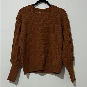 Elegant Tan Cable Knit Sweater